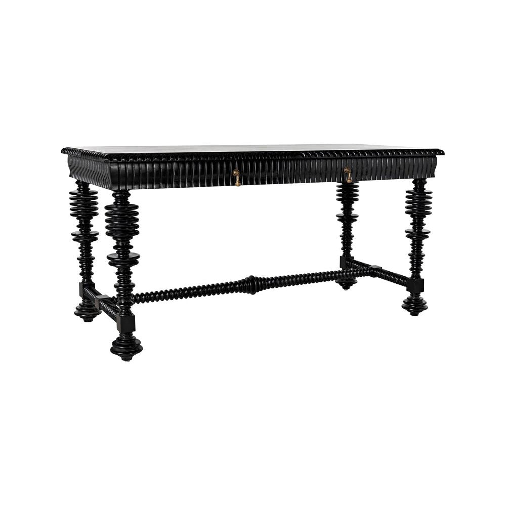 Portuguese Desk, Small, Hand Rubbed Black by NOIR