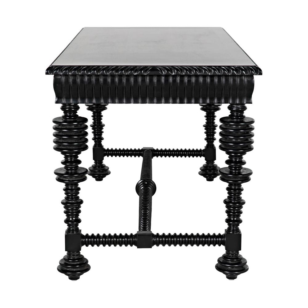Portuguese Desk, Small, Hand Rubbed Black by NOIR
