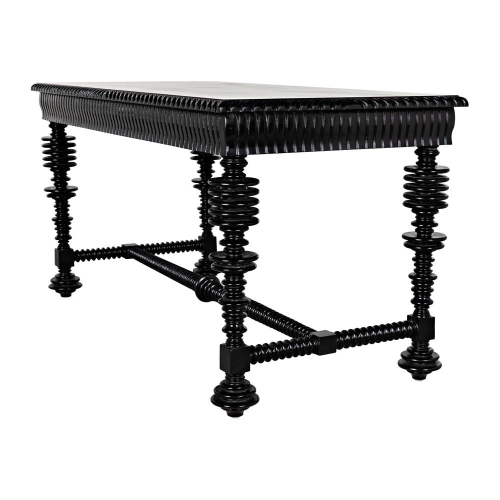 Portuguese Desk, Small, Hand Rubbed Black by NOIR