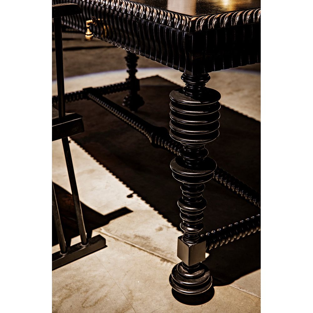 Portuguese Desk, Small, Hand Rubbed Black by NOIR
