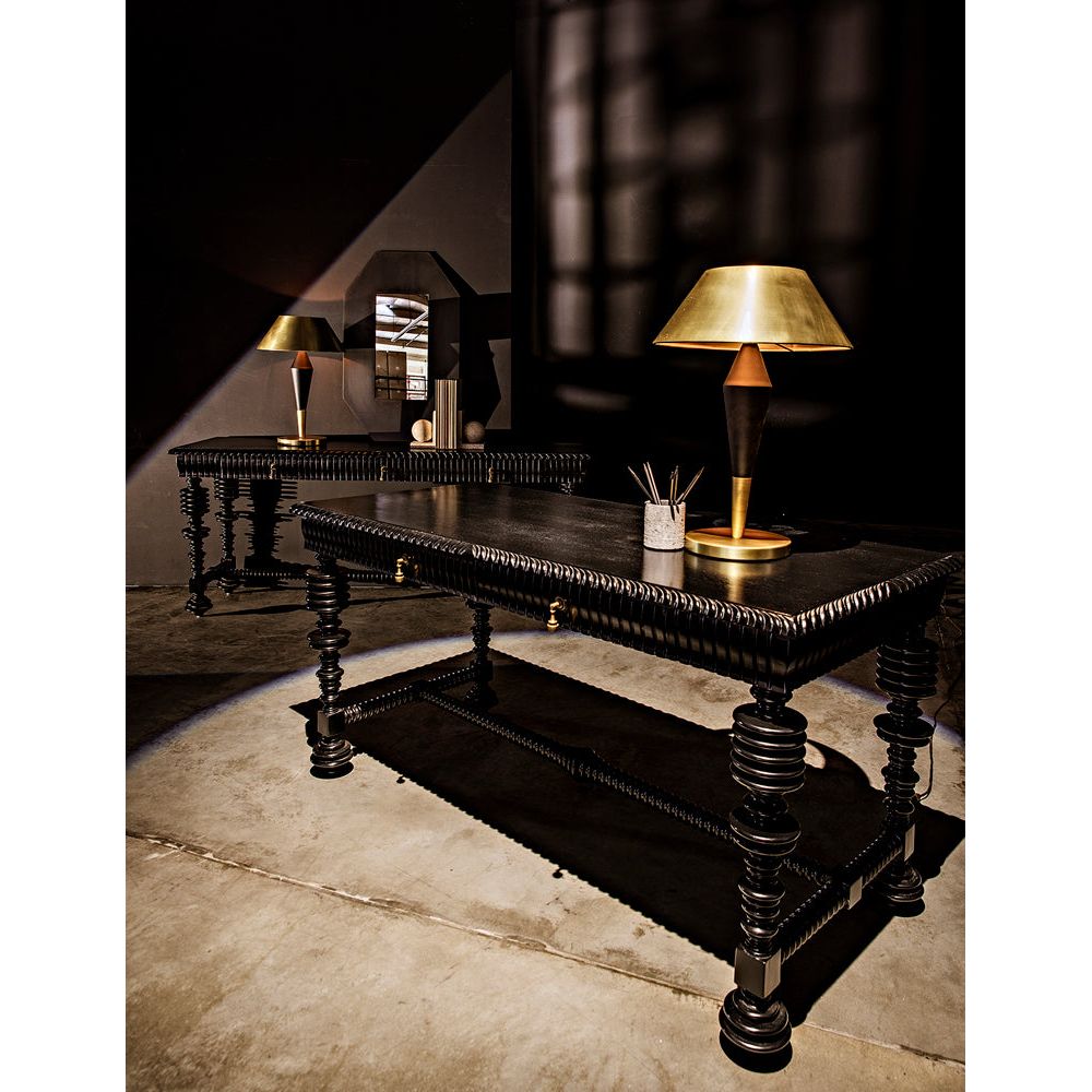 Portuguese Desk, Small, Hand Rubbed Black by NOIR