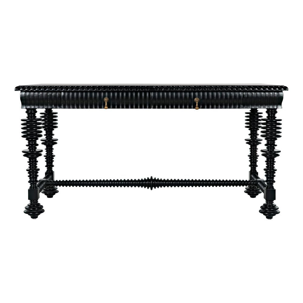 Portuguese Desk, Small, Hand Rubbed Black by NOIR