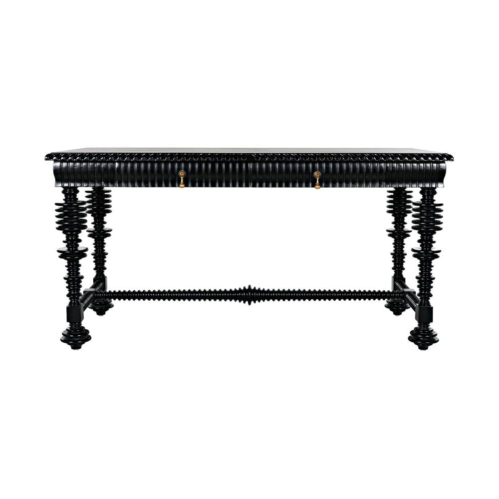 Portuguese Desk, Small, Hand Rubbed Black by NOIR