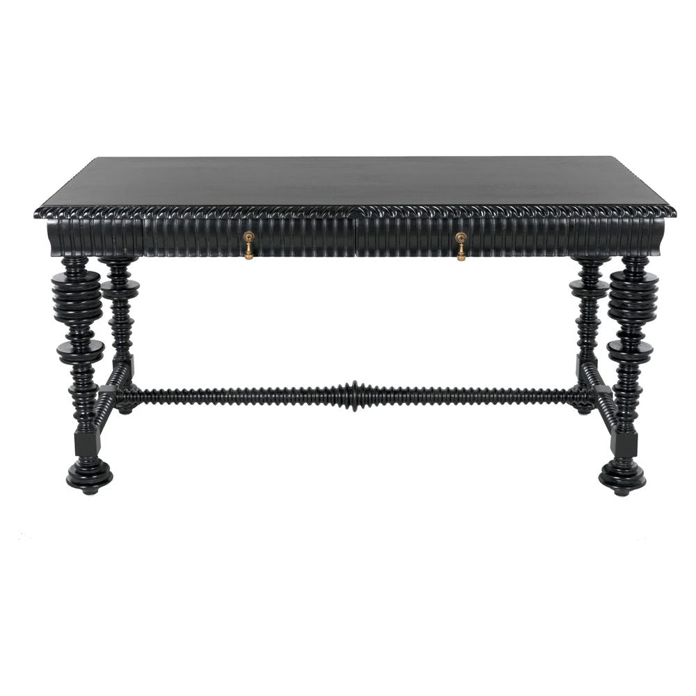 Portuguese Desk, Small, Hand Rubbed Black by NOIR