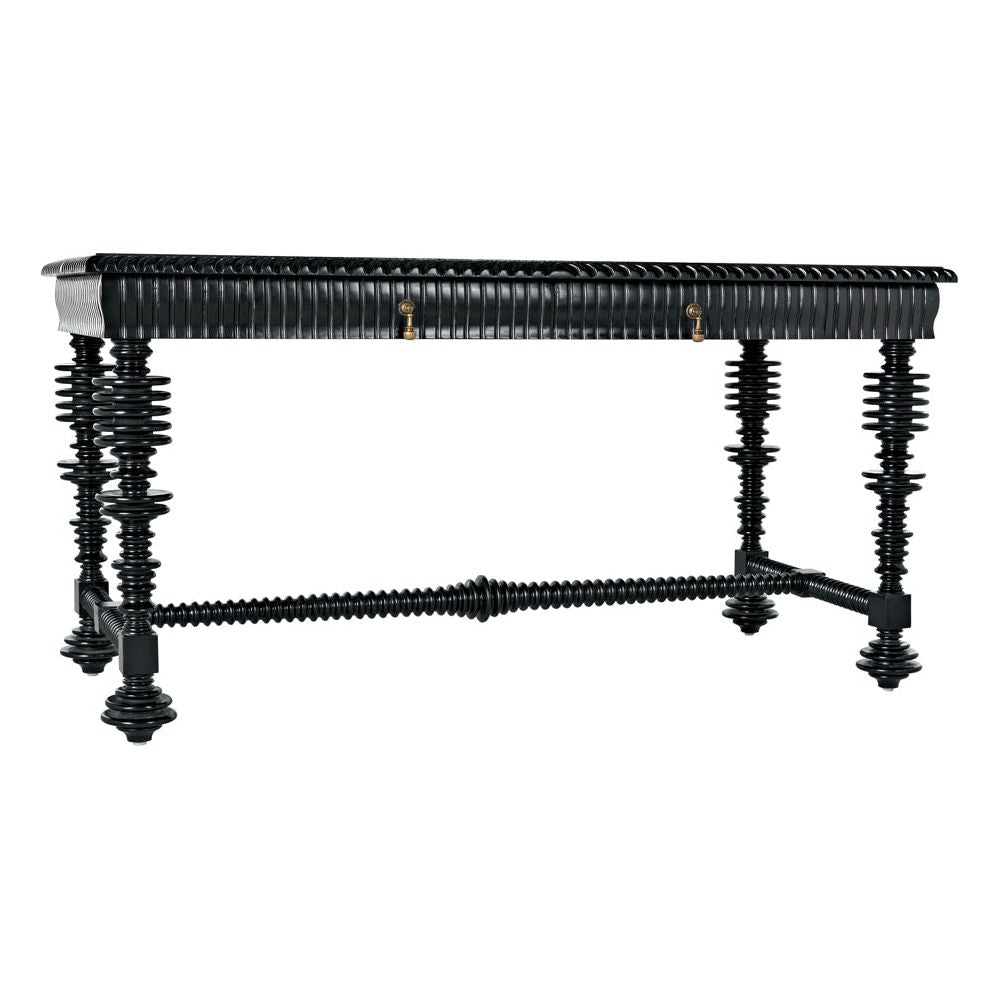 Portuguese Desk, Small, Hand Rubbed Black by NOIR