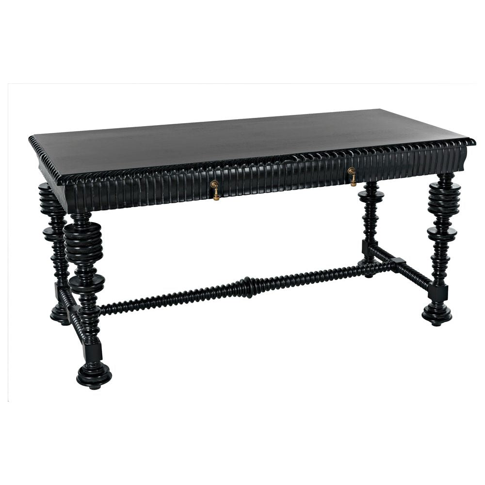 Portuguese Desk, Small, Hand Rubbed Black by NOIR