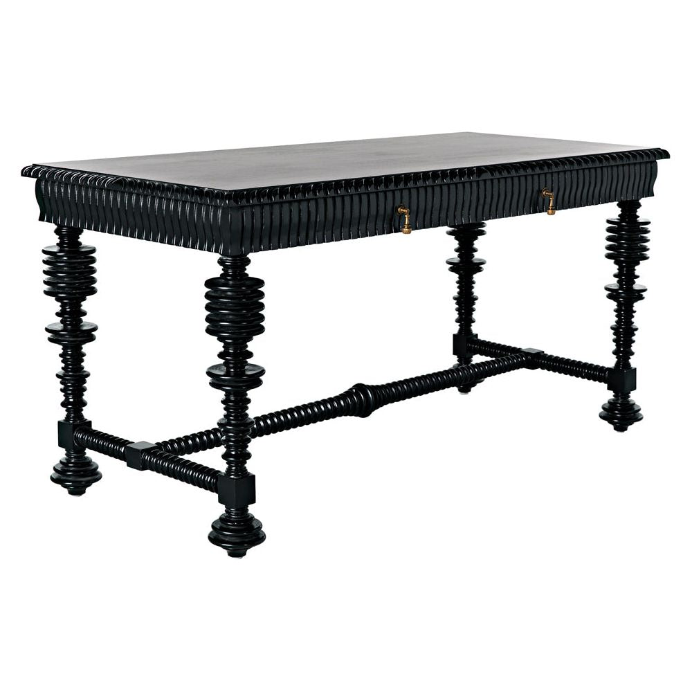Portuguese Desk, Small, Hand Rubbed Black by NOIR