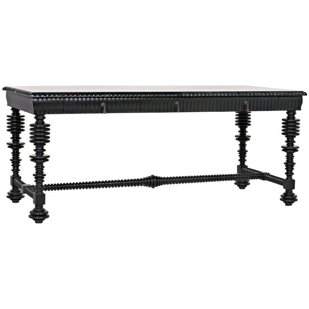 Portuguese Desk, Hand Rubbed Black by NOIR