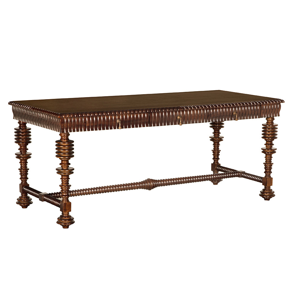 Portuguese Desk, Hand Rubbed Brown by NOIR