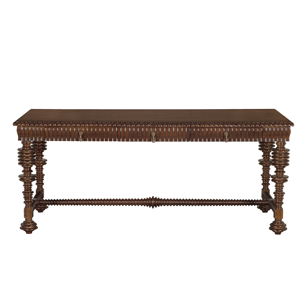 Portuguese Desk, Hand Rubbed Brown by NOIR