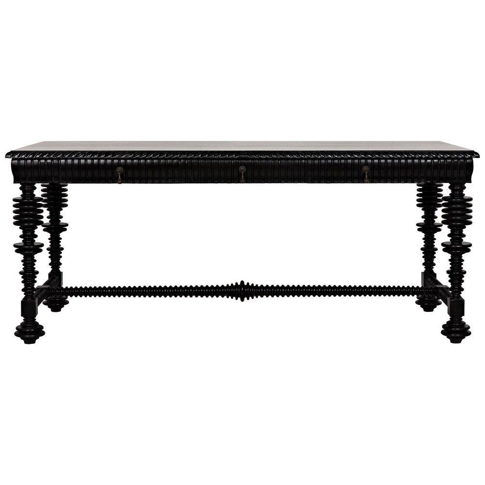 Portuguese Desk, Hand Rubbed Black by NOIR