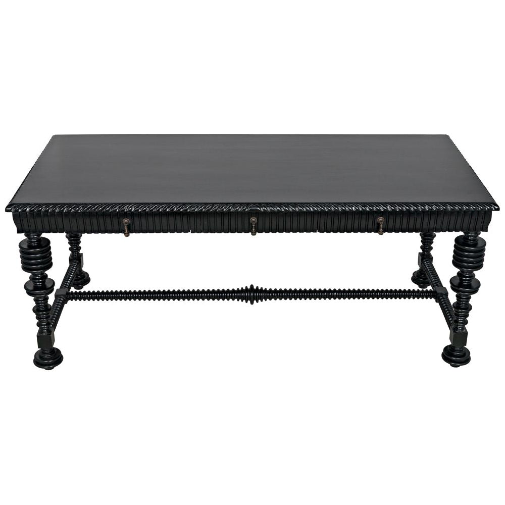 Portuguese Desk, Hand Rubbed Black by NOIR