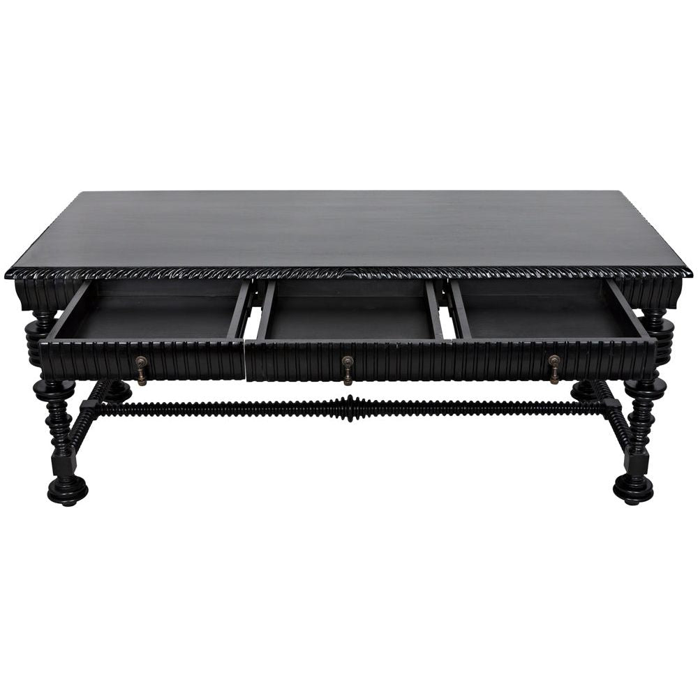 Portuguese Desk, Hand Rubbed Black by NOIR