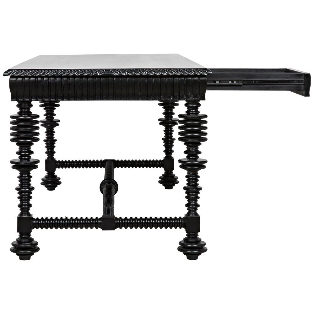 Portuguese Desk, Hand Rubbed Black by NOIR
