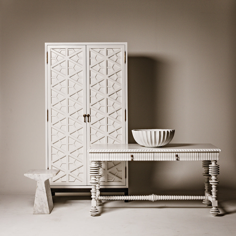 Portuguese Desk, Small, Solid White by NOIR