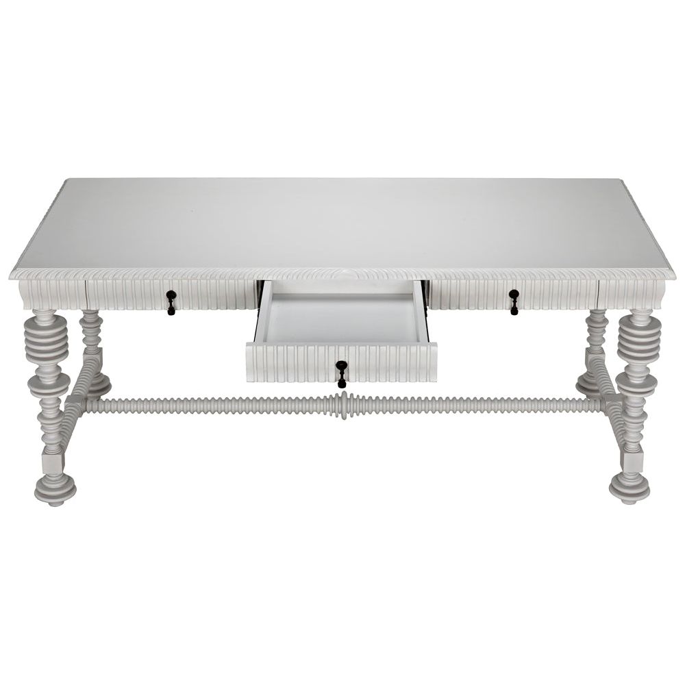 Portuguese Desk, Solid White by NOIR