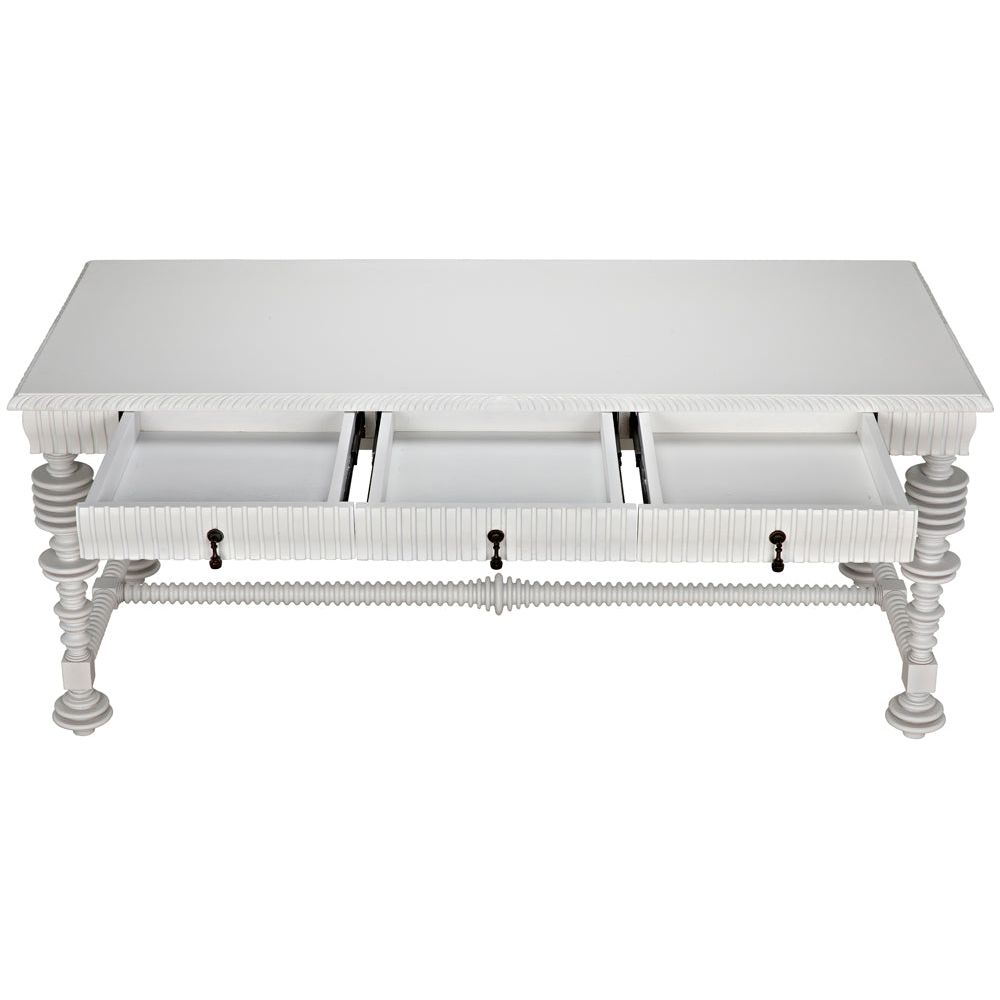 Portuguese Desk, Solid White by NOIR