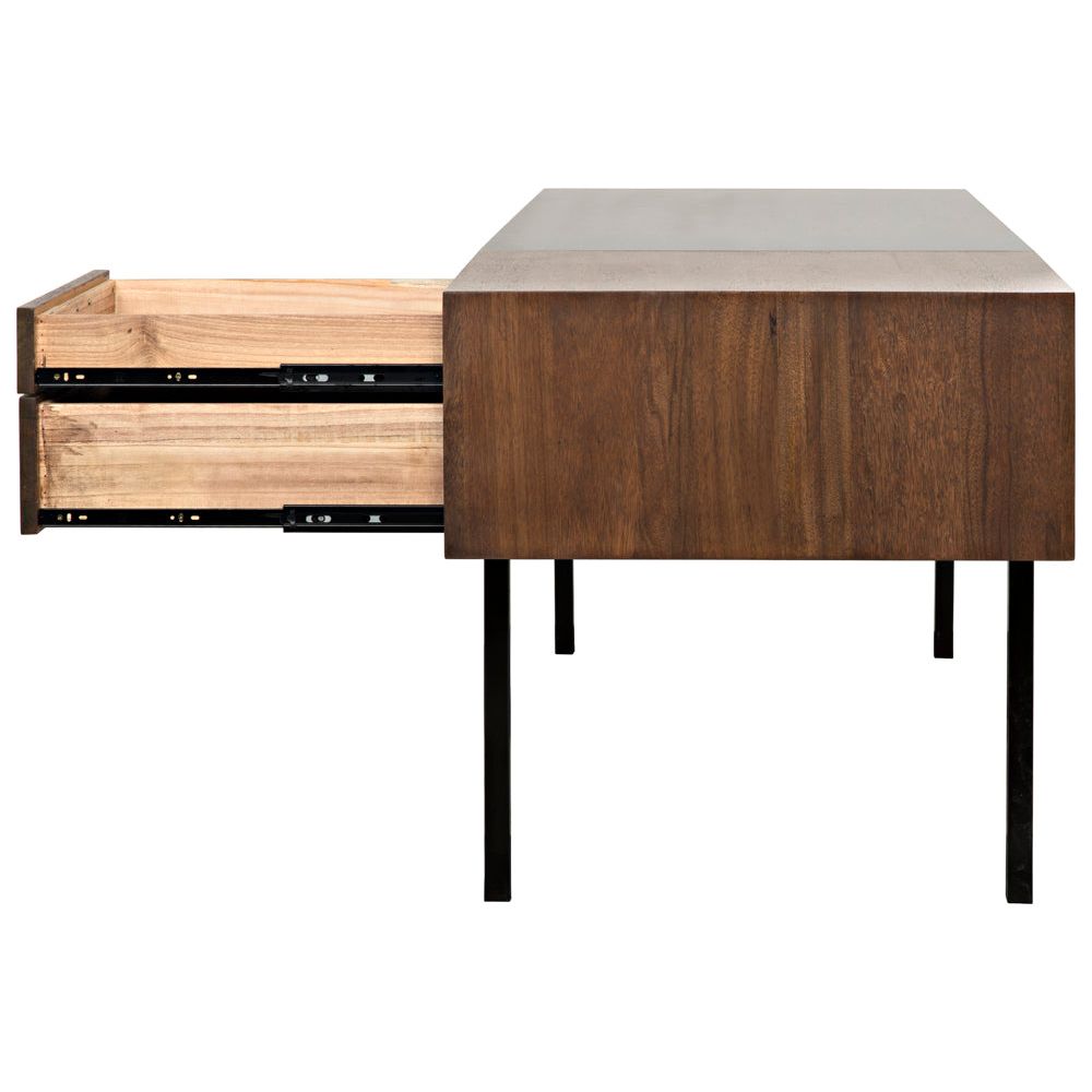 Algeron Desk with Black Iron by NOIR