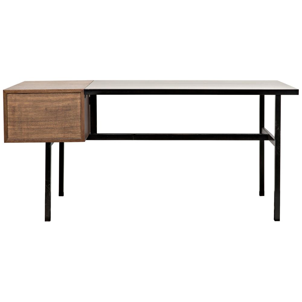 Algeron Desk with Black Iron by NOIR