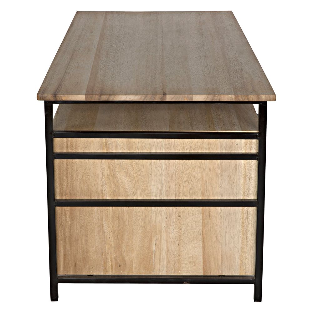 Nabucco Desk, Bleached Walnut and Iron by NOIR
