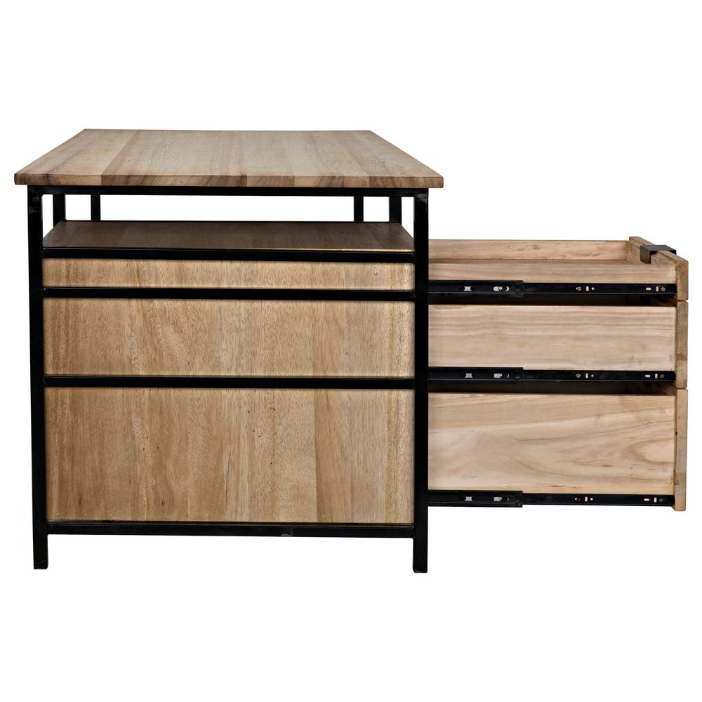 Nabucco Desk, Bleached Walnut and Iron by NOIR