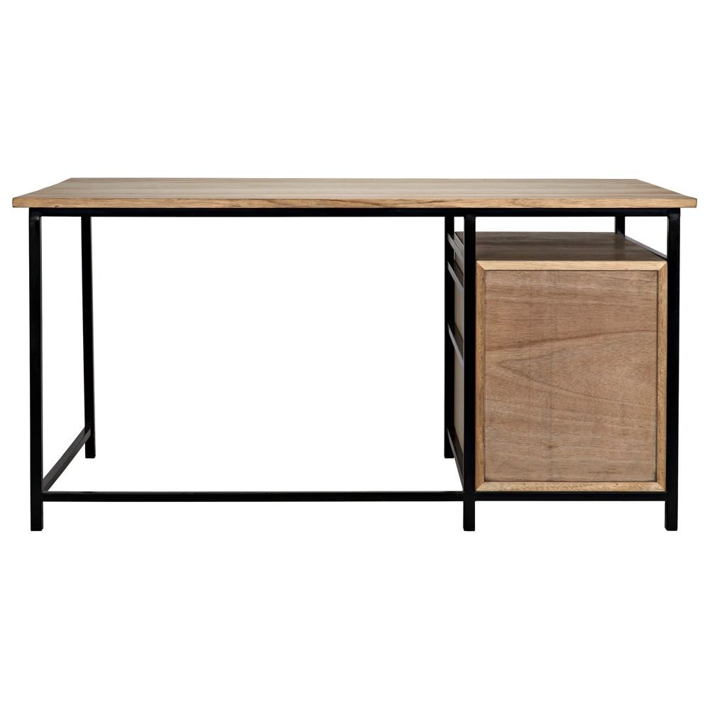 Nabucco Desk, Bleached Walnut and Iron by NOIR