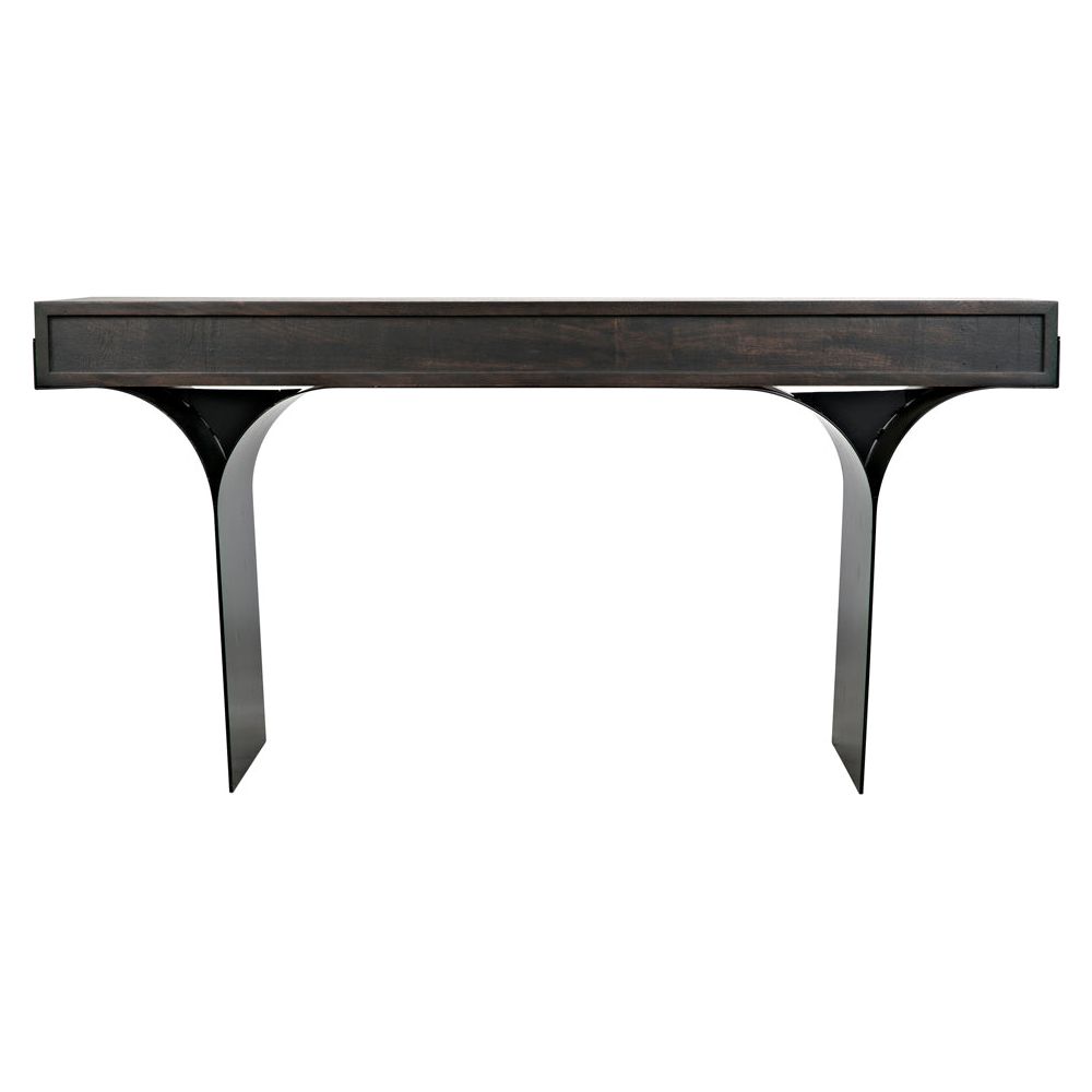 Truss Desk, Ebony Walnut with Iron Legs by NOIR