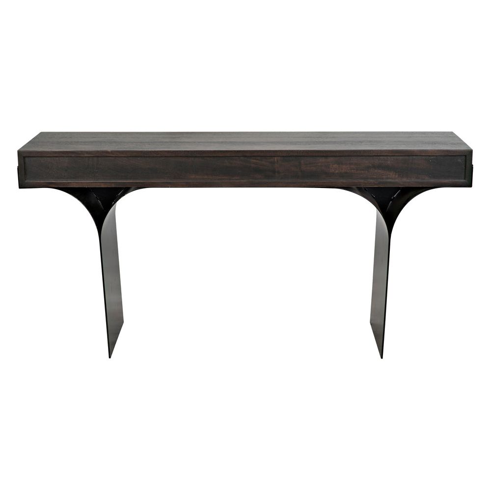 Truss Desk, Ebony Walnut with Iron Legs by NOIR