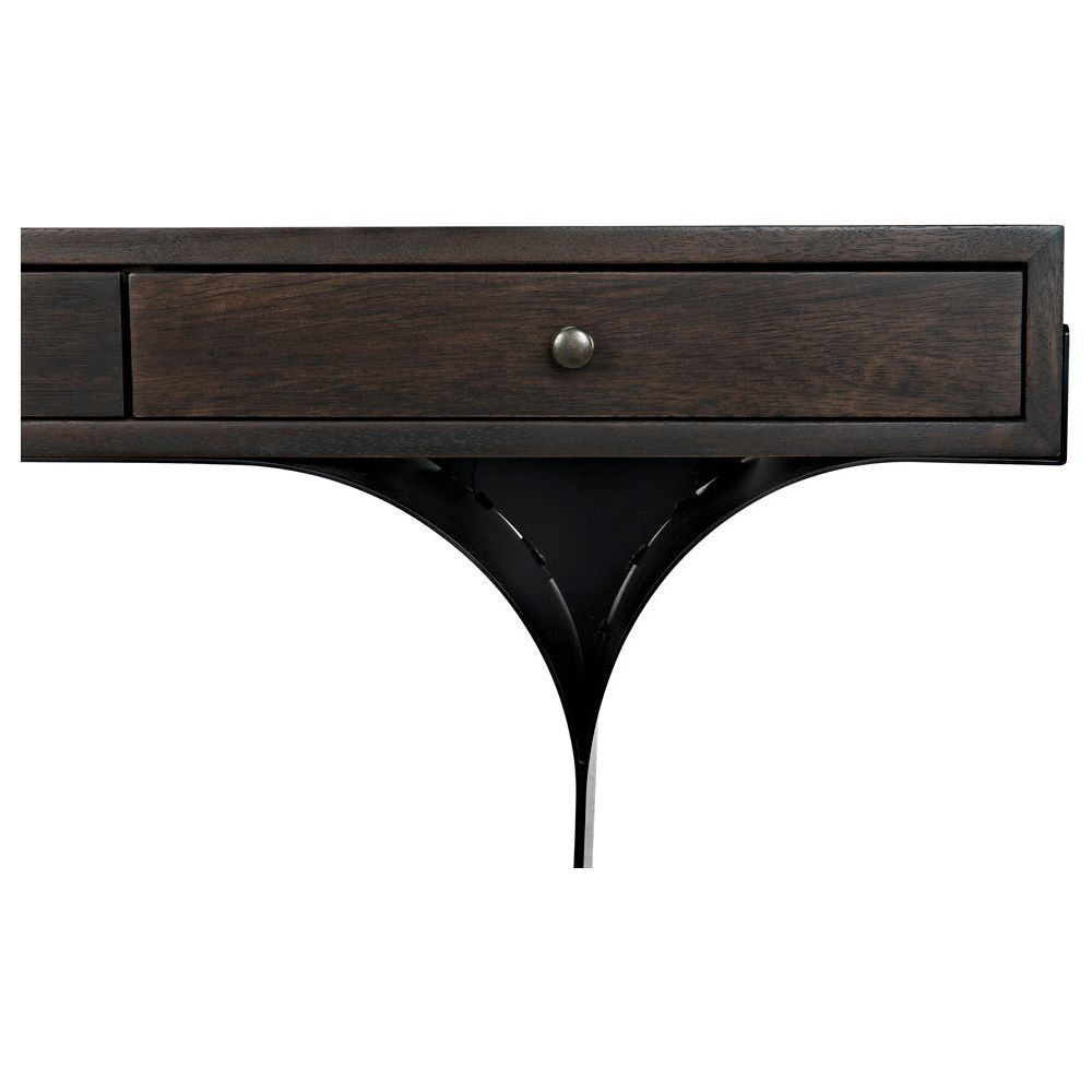 Truss Desk, Ebony Walnut with Iron Legs by NOIR
