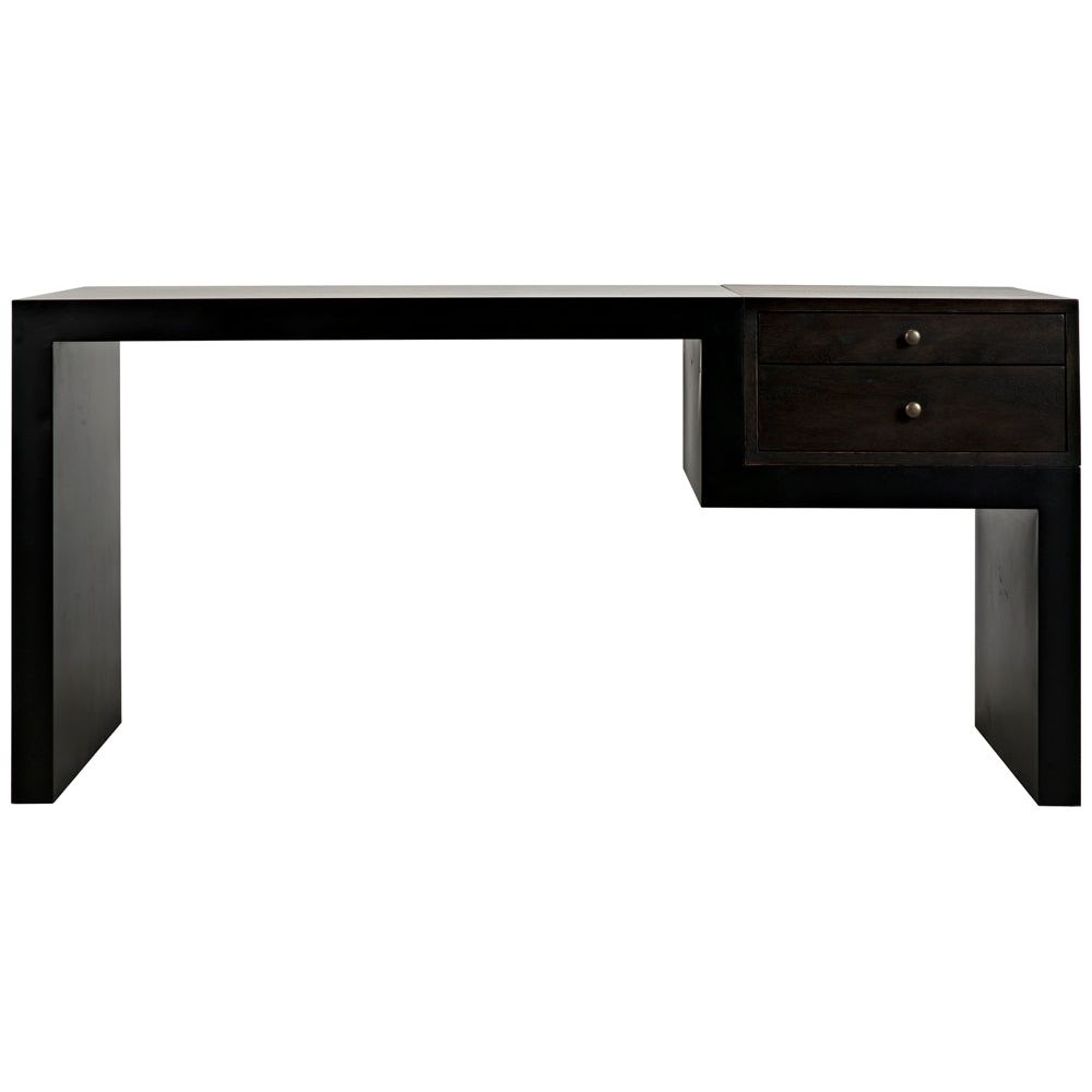 Alvaro Desk, Black Iron with Ebony Walnut by NOIR