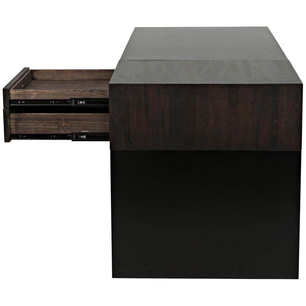 Alvaro Desk, Black Iron with Ebony Walnut by NOIR