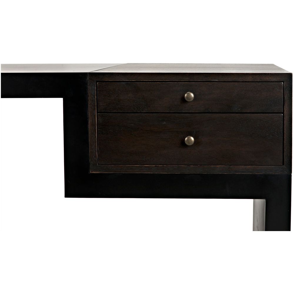Alvaro Desk, Black Iron with Ebony Walnut by NOIR