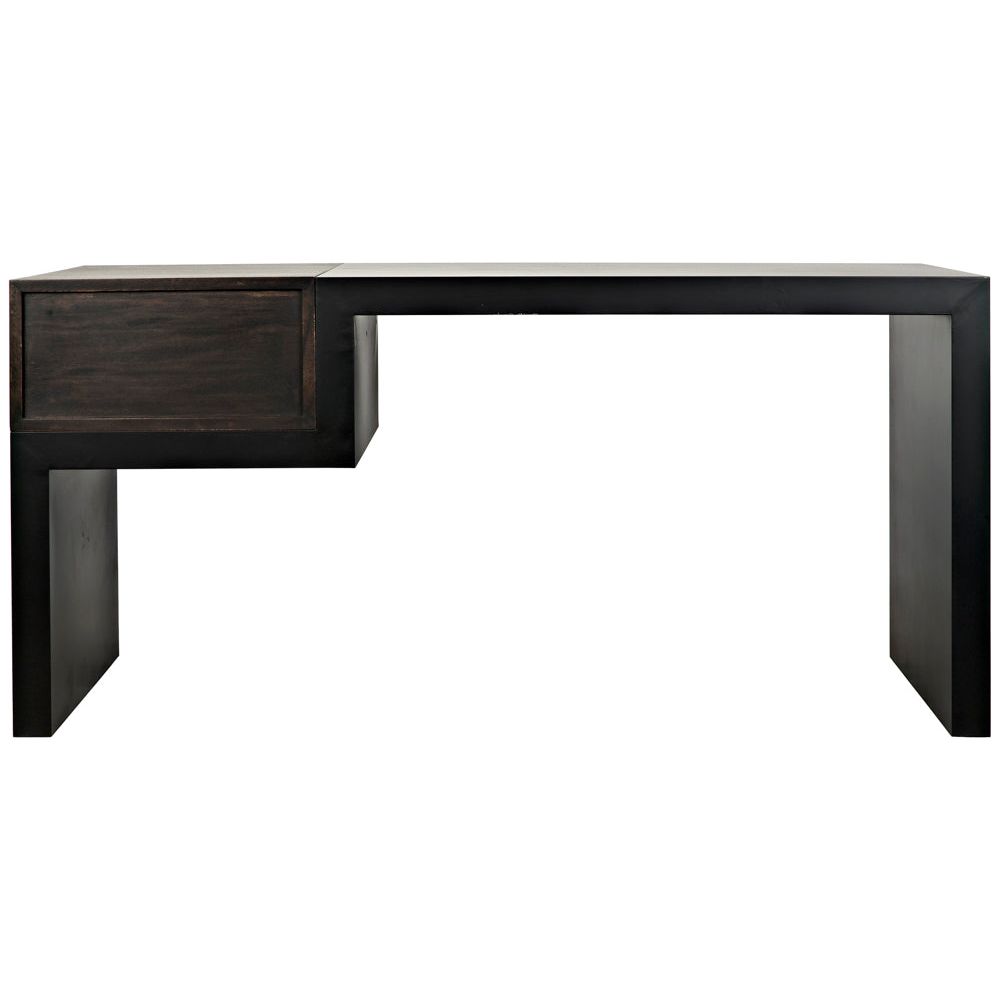 Alvaro Desk, Black Iron with Ebony Walnut by NOIR