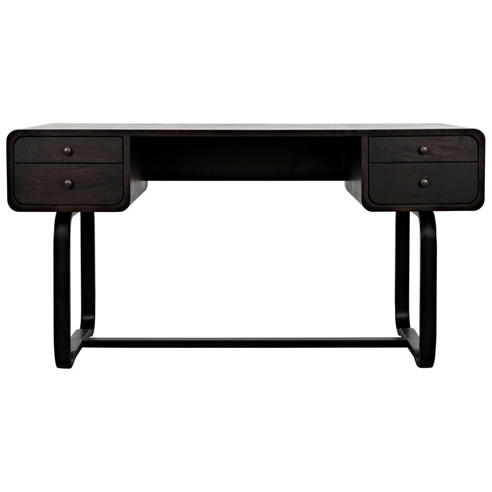 Voltes Desk, Ebony Walnut with Black Iron by NOIR