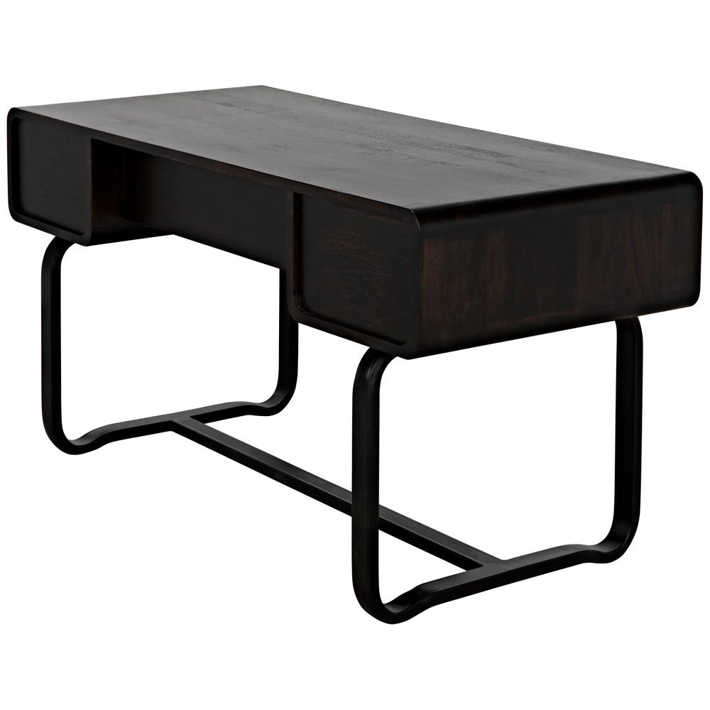 Voltes Desk, Ebony Walnut with Black Iron by NOIR