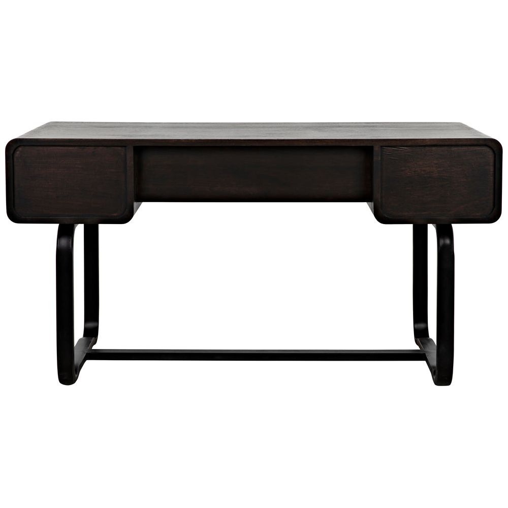 Voltes Desk, Ebony Walnut with Black Iron by NOIR