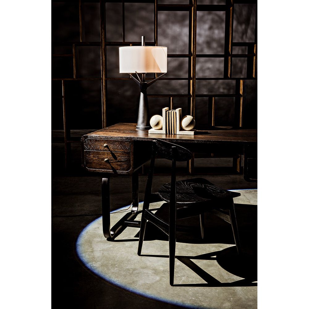 Voltes Desk, Ebony Walnut with Black Iron by NOIR