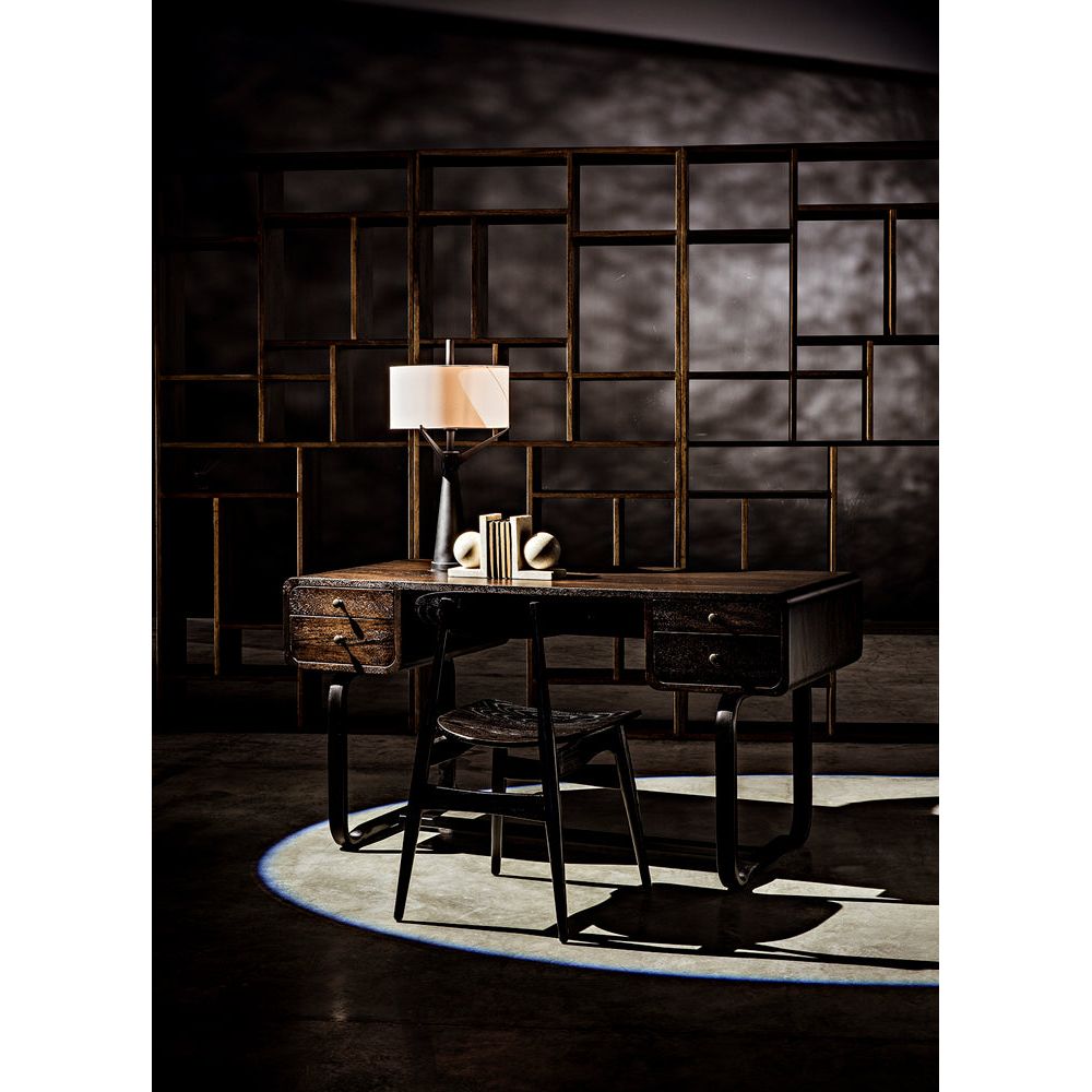 Voltes Desk, Ebony Walnut with Black Iron by NOIR