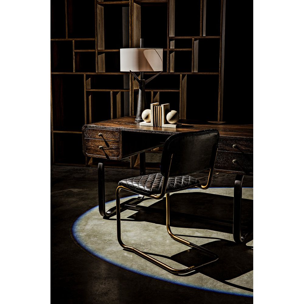 Voltes Desk, Ebony Walnut with Black Iron by NOIR