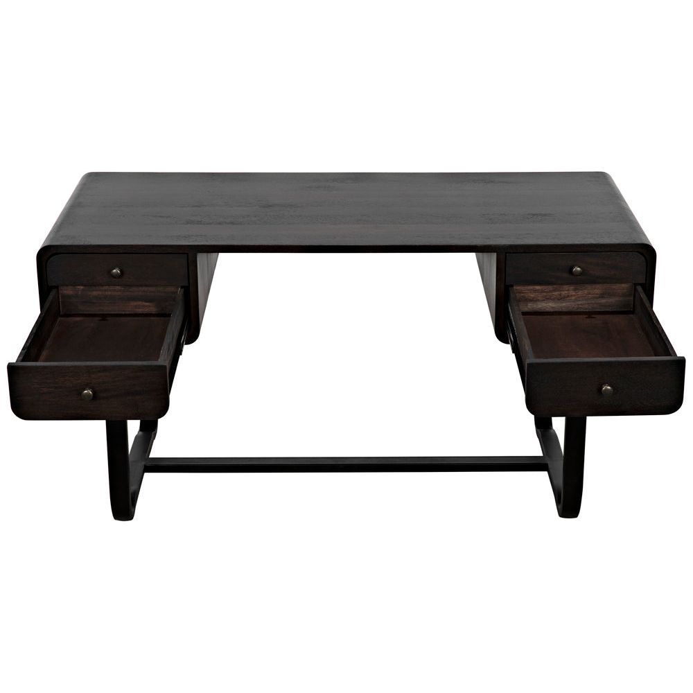 Voltes Desk, Ebony Walnut with Black Iron by NOIR