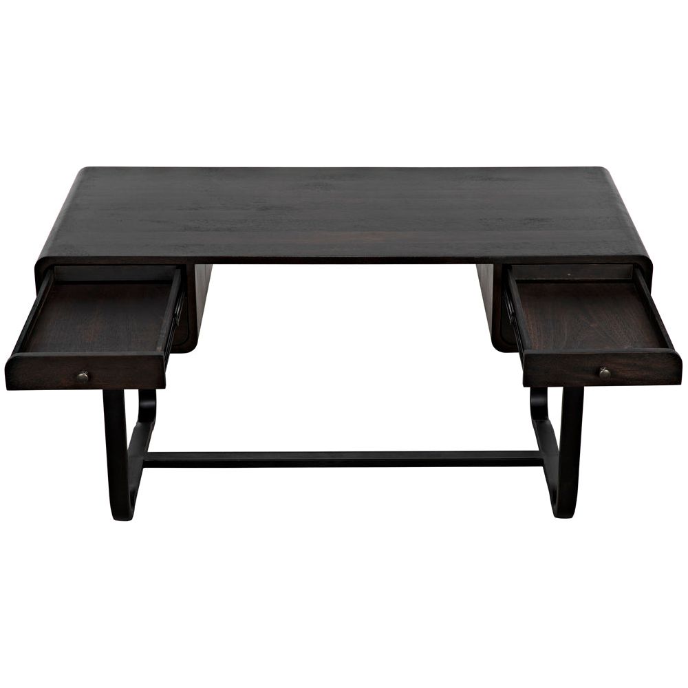 Voltes Desk, Ebony Walnut with Black Iron by NOIR
