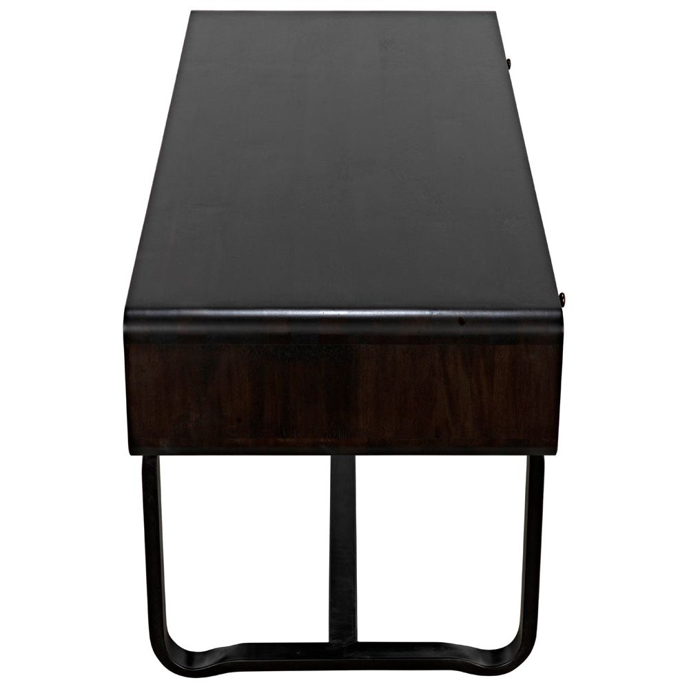 Voltes Desk, Ebony Walnut with Black Iron by NOIR