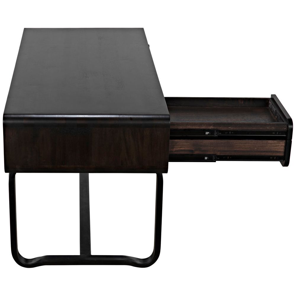 Voltes Desk, Ebony Walnut with Black Iron by NOIR