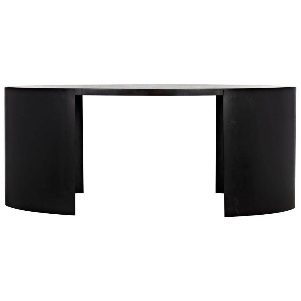 Marigold Desk, Ebony Walnut with Black Iron by NOIR