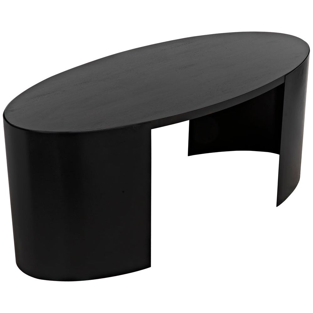 Marigold Desk, Ebony Walnut with Black Iron by NOIR