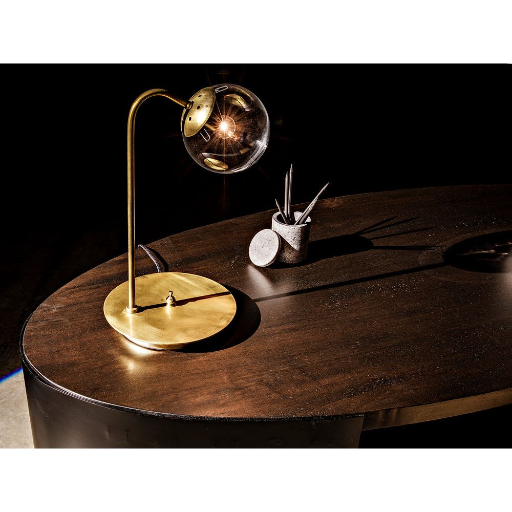 Marigold Desk, Ebony Walnut with Black Iron by NOIR