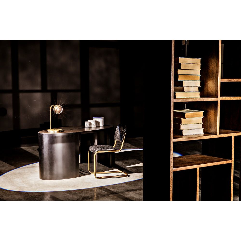 Marigold Desk, Ebony Walnut with Black Iron by NOIR
