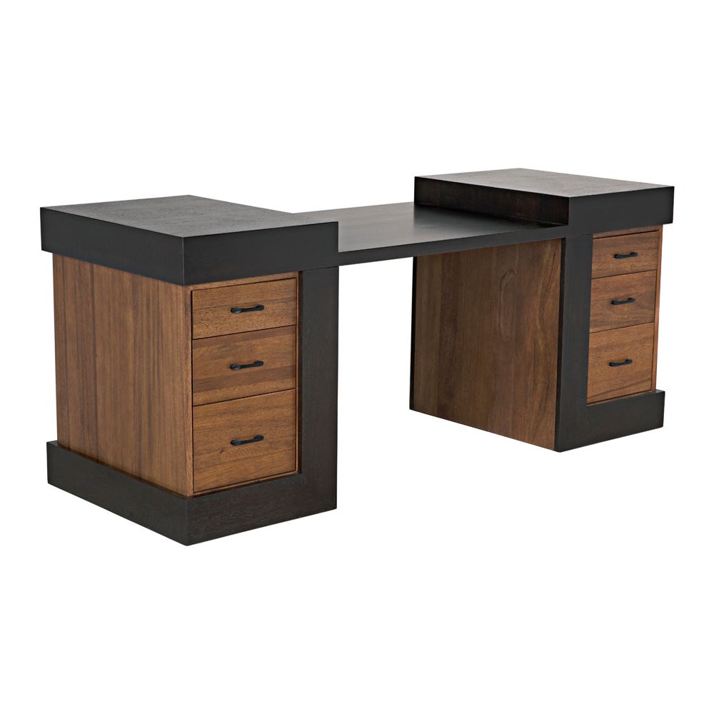 Bentley Desk, Dark/Ebony Walnut by NOIR