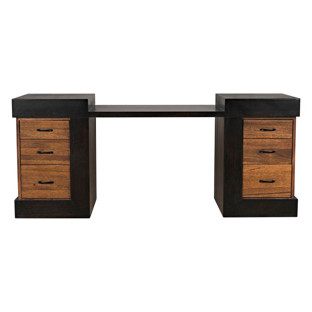 Bentley Desk, Dark/Ebony Walnut by NOIR