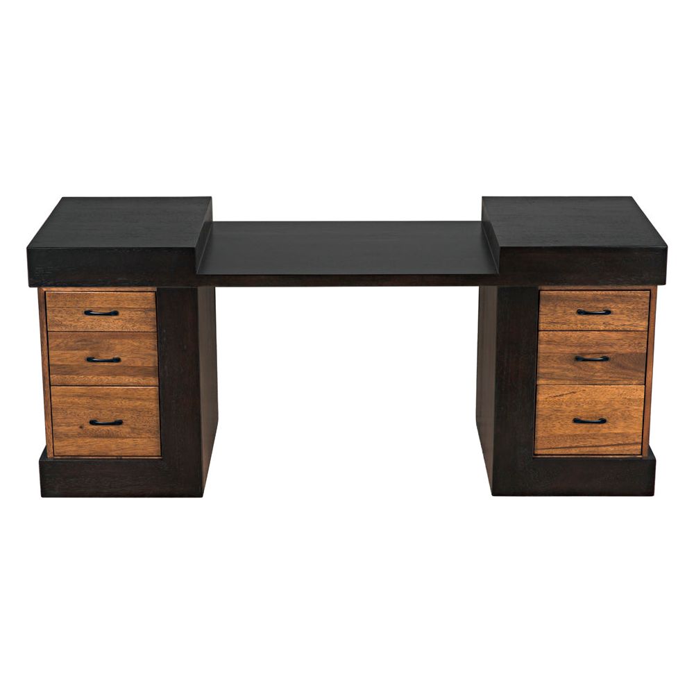 Bentley Desk, Dark/Ebony Walnut by NOIR